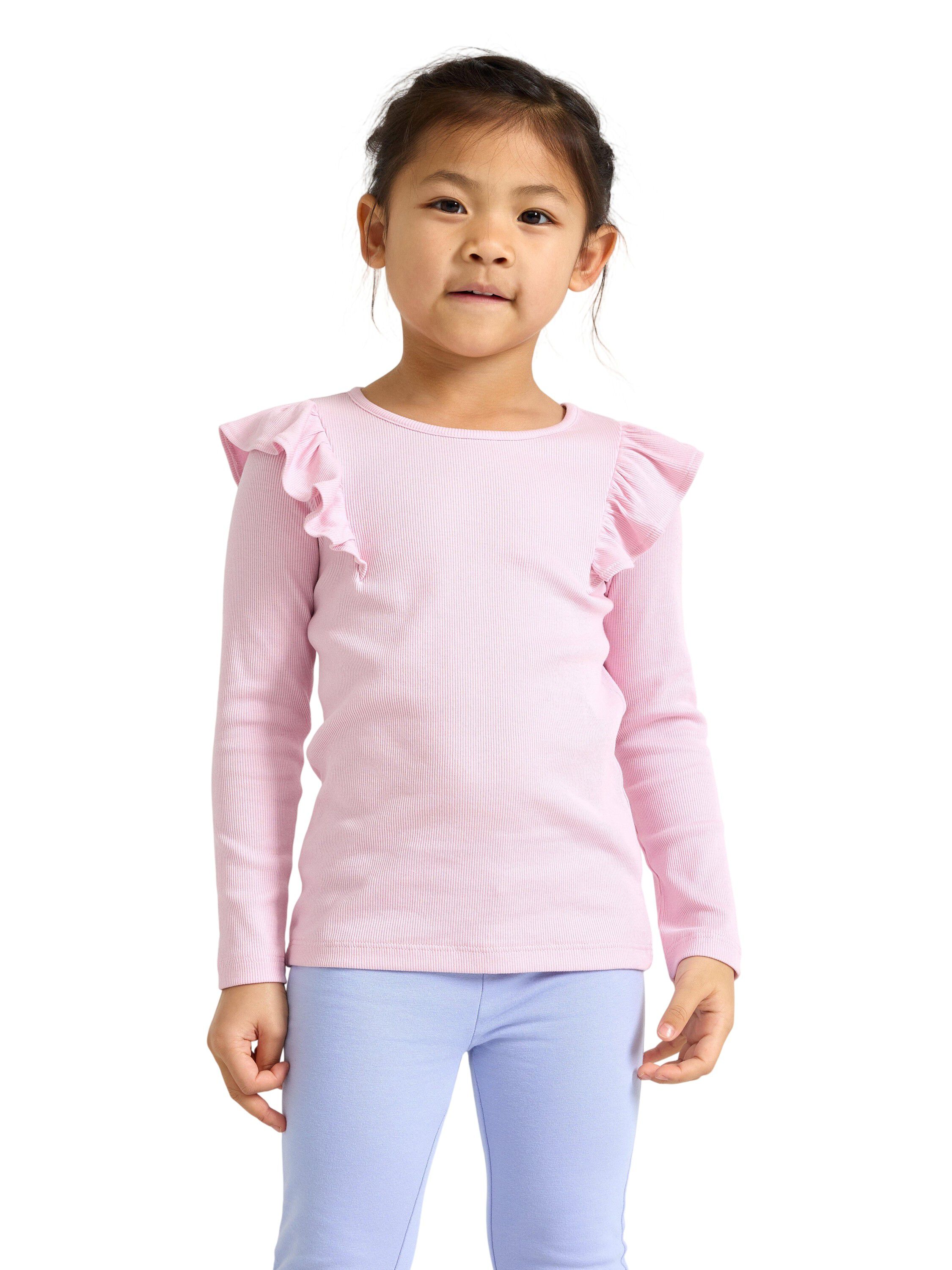 Long-sleeved top in ribbed cotton j