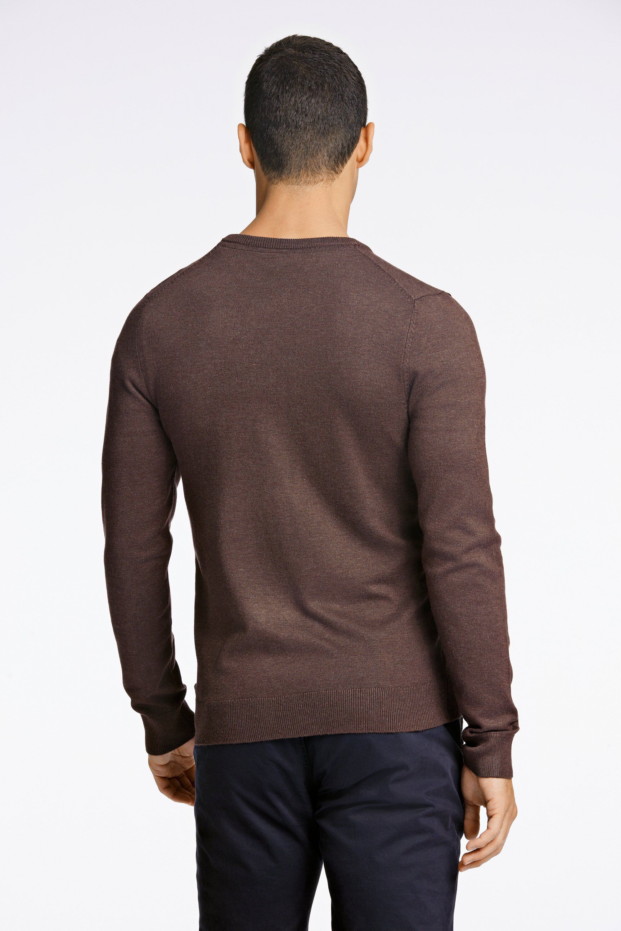 Melange round neck knit