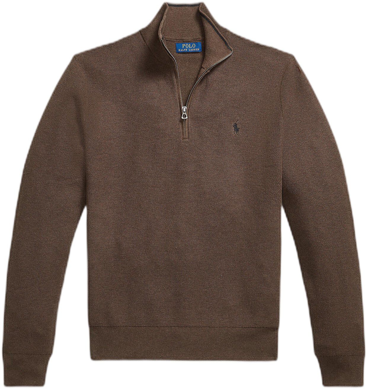 Mesh-Knit Cotton Quarter-Zip Sweater
