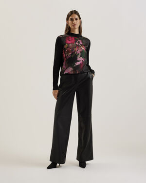 TABITHR Printed Woven Front Long Sl