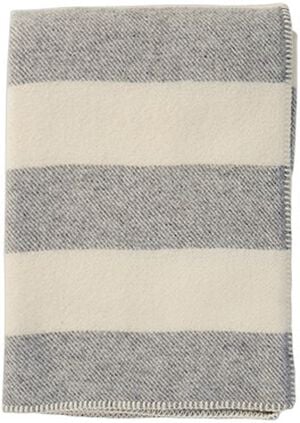 Uldplaid Unni stripe light grey/whi