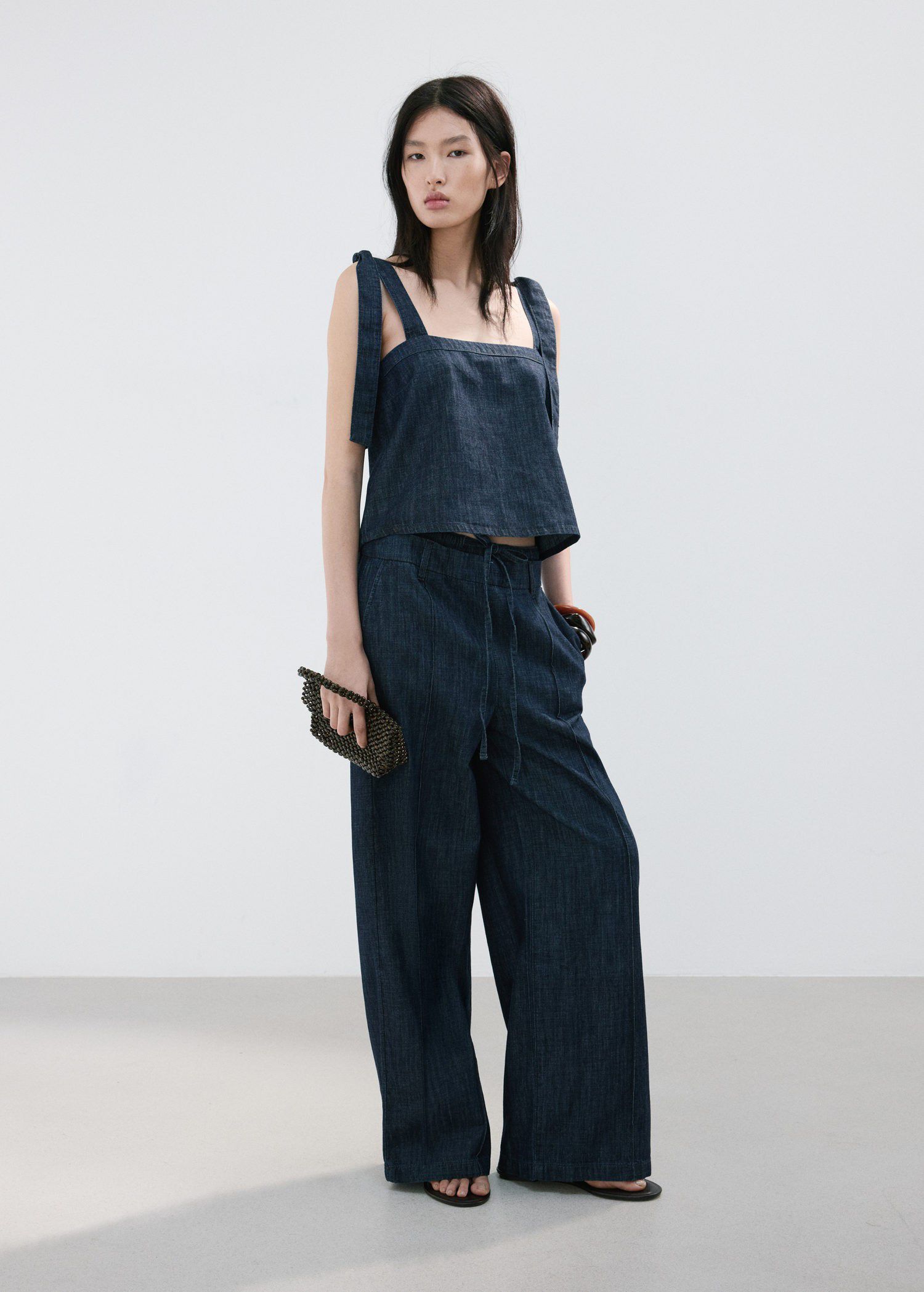 Strapless denim top