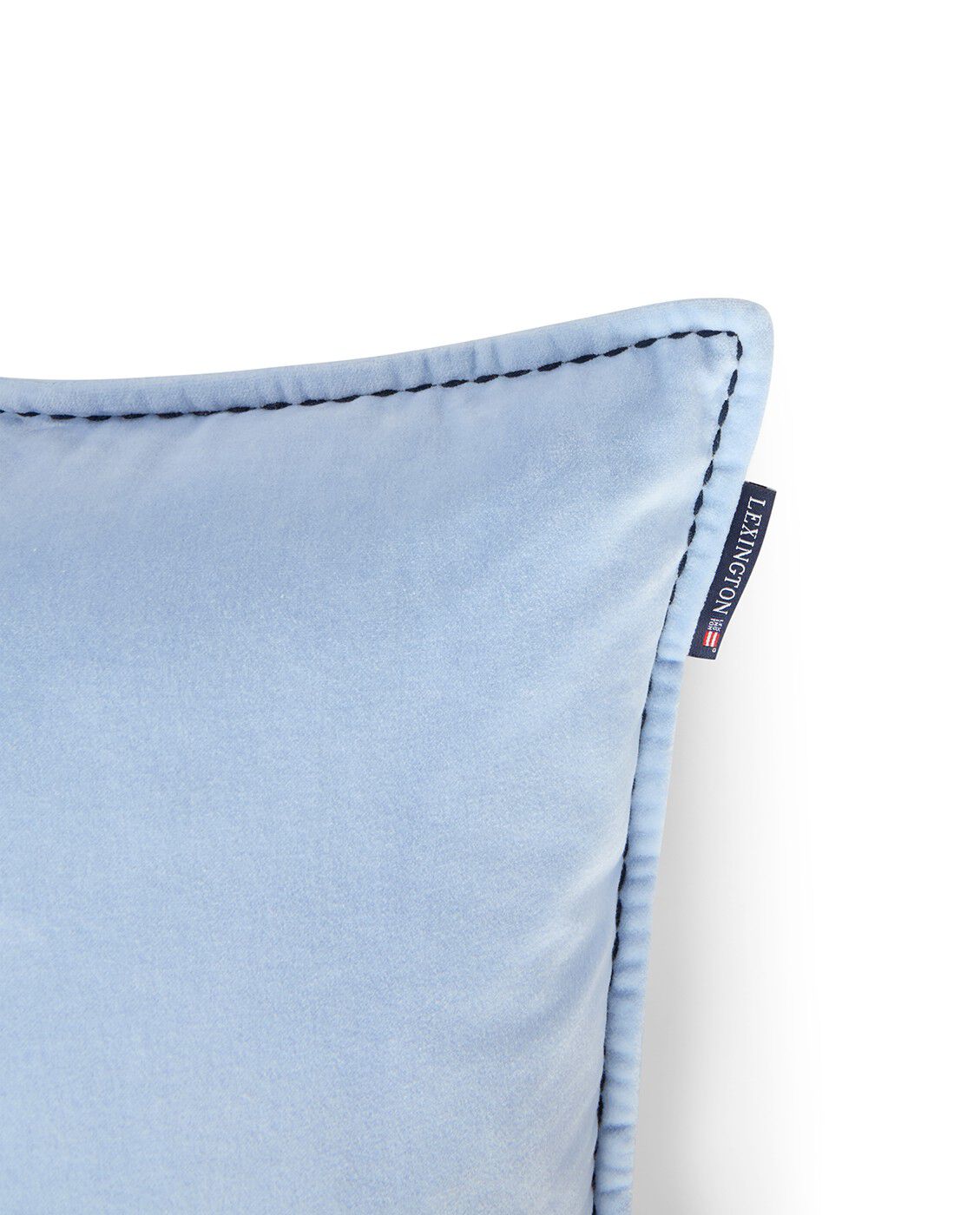 Blue Logo Organic Cotton Velvet Pillow Cover