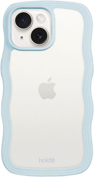 Wavy Case iPhone 15/14/13 Mineral Blue/Transparent