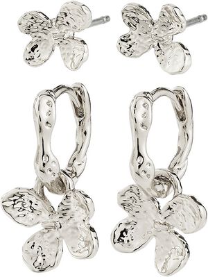 AJANI earrings 2-in-1 set, silver-plated
