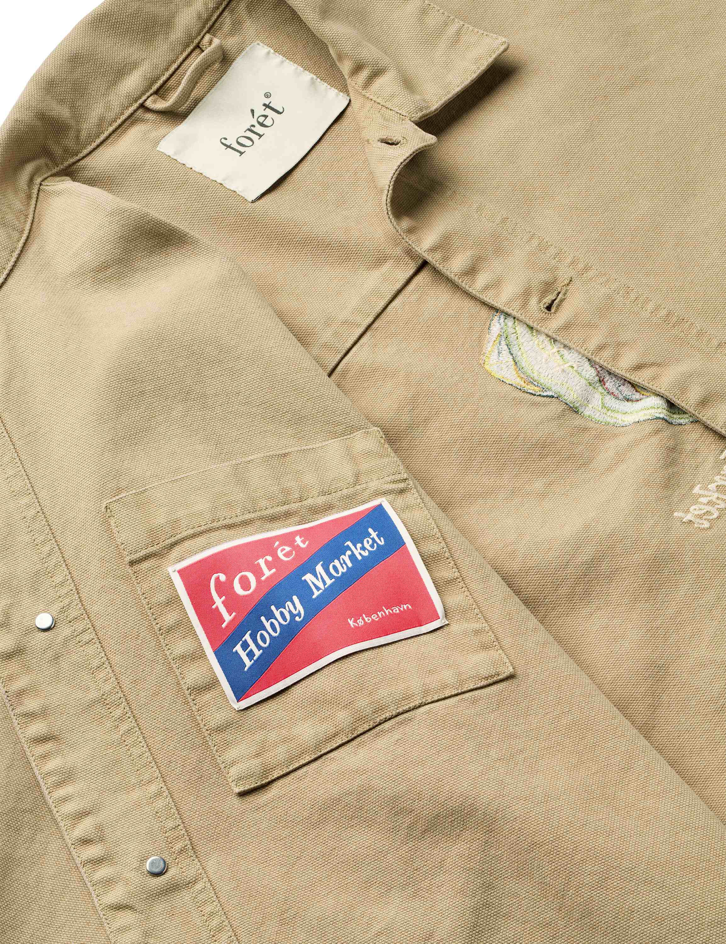 WOOD EMBROIDERY OVERSHIRT