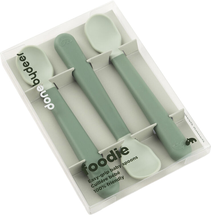 Foodie easy-grip babyske 3-pak Grøn