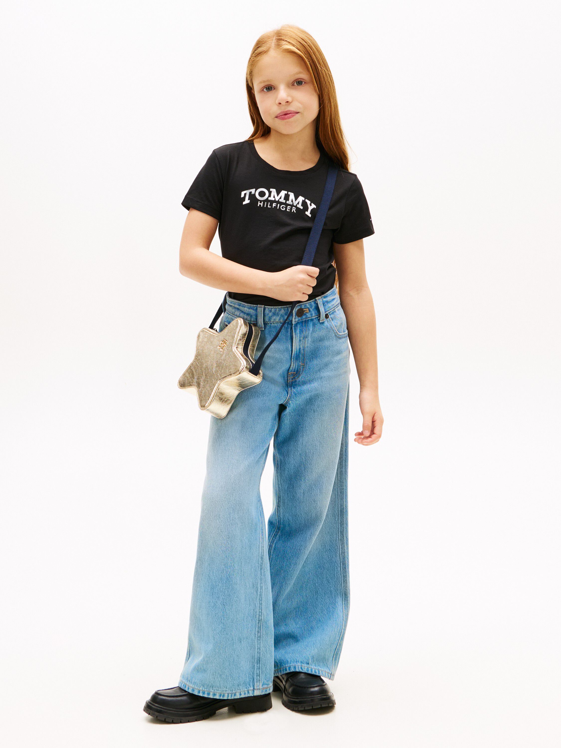 Metallic Logo Slim Crew Neck T-Shirt