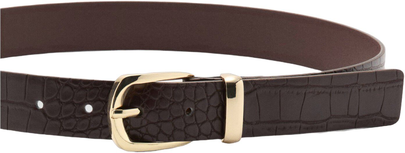 Croco faux-leather belt