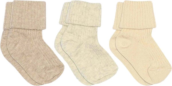 Cotton rib baby socks - 3-pack