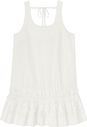 Cotton Poplin U-neck Mini Dress