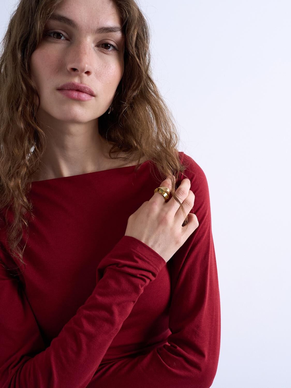 TSMINNA LS RUCHED TOP JSR - COTTON