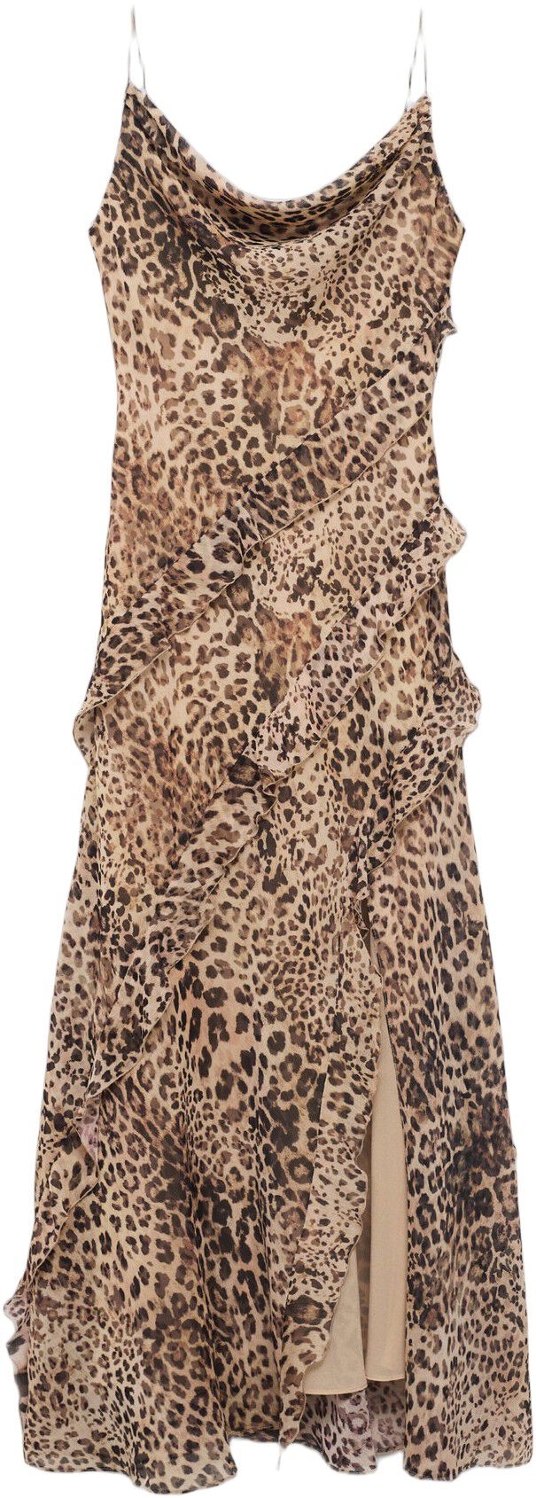 Animal print ruffle dress