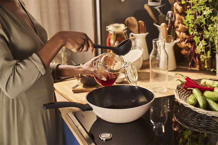 Ledro Wok 28 Beige Rund Aluminium