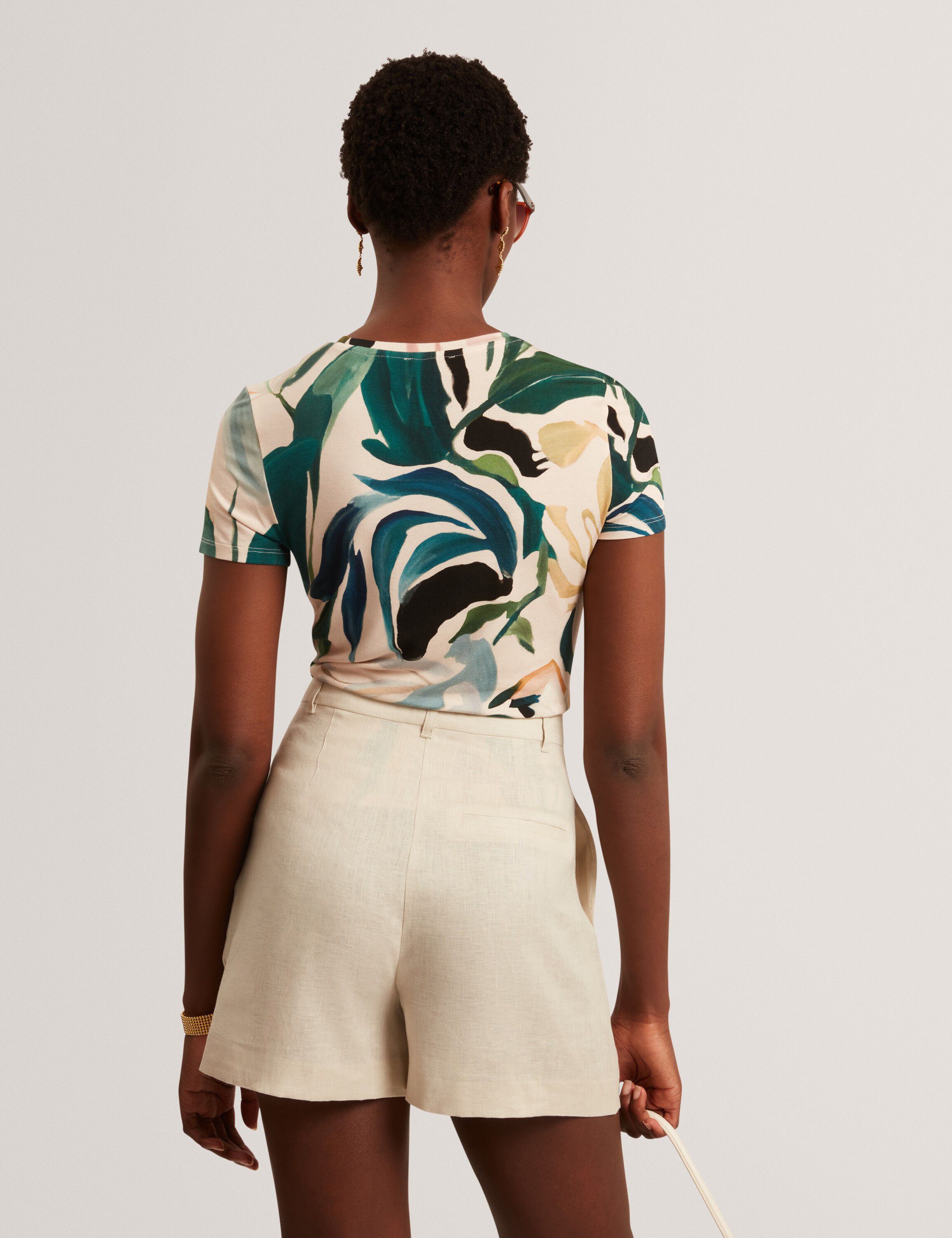 HAIILEY Printed Fitted Short Sleeve