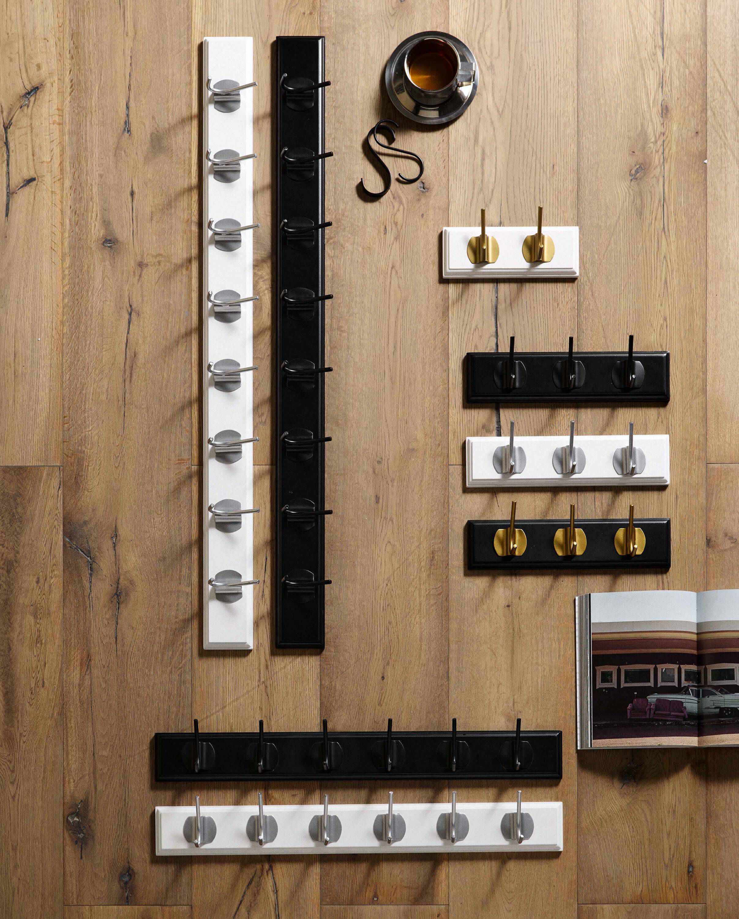 EDGY coat rack, 3 hooks - white w. chrome finish