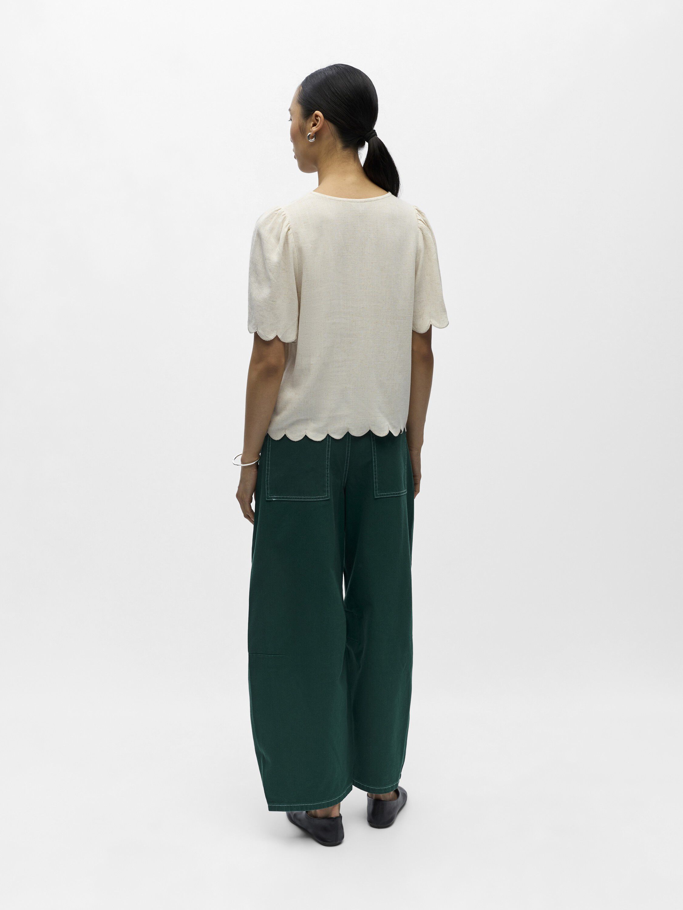 OBJSANNE 2/4 LO V-NECK TOP NOOS