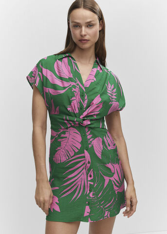 Tropical shirt dress