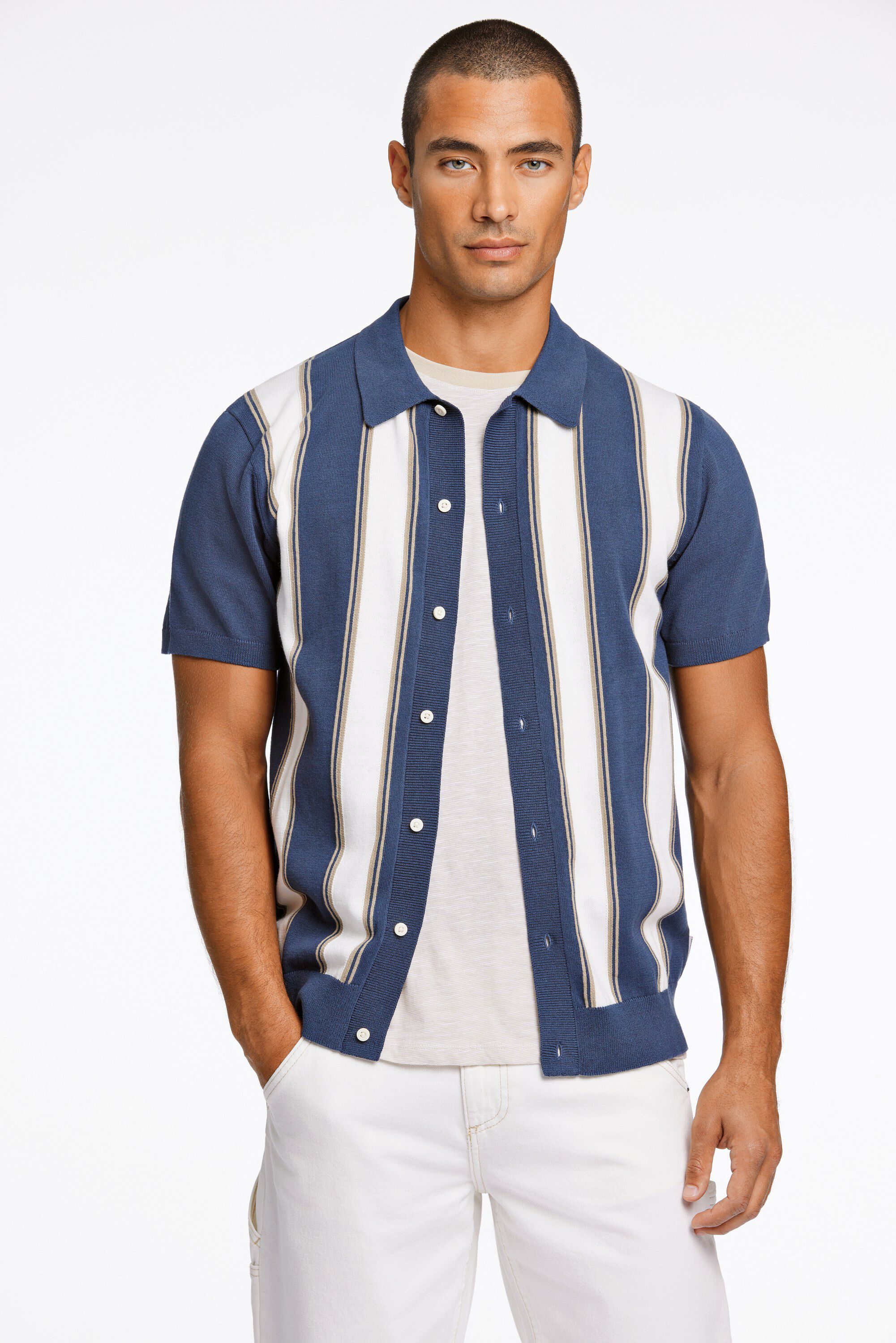 Knitted polo cardigan