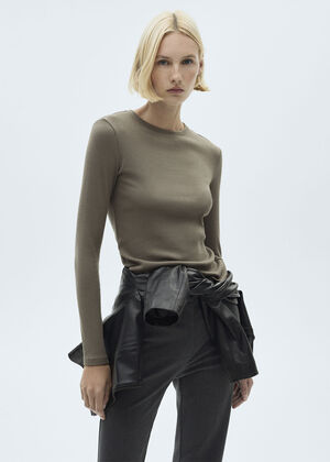 Ribbed knit t-shirt