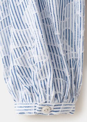 Striped shirt with embroidered deta