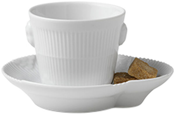 Hvid Elements 10 cl. espressokop med underkop