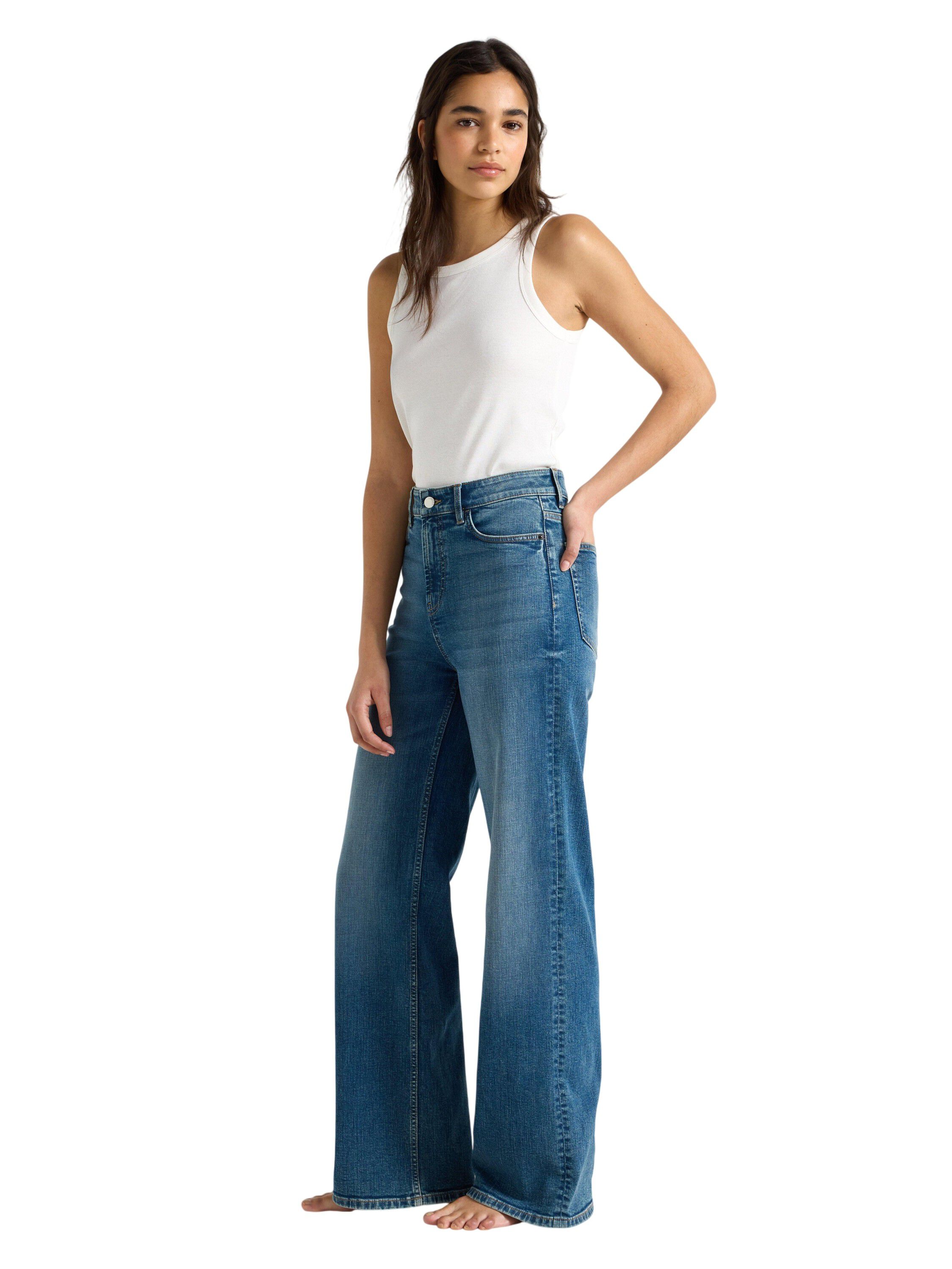 Trousers denim Straight high w