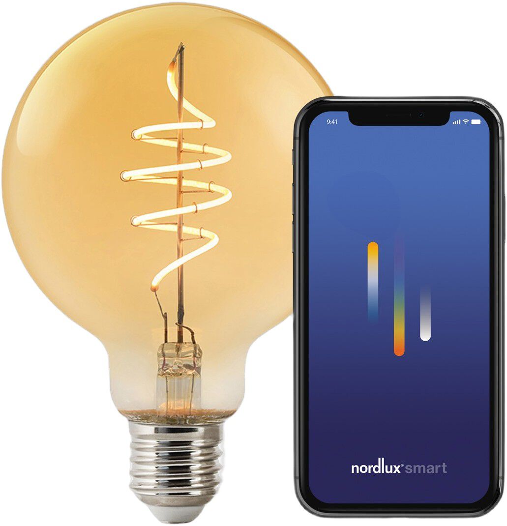 Smart E27 G95 Deco 2200 Kelvin 380 Lumen P&aelig;re Ravfarvet