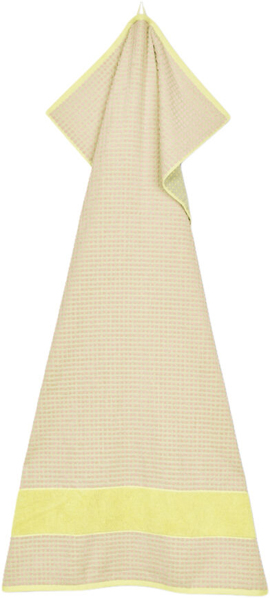 Check H&aring;ndkl&aelig;de 70x140 cm gul/pink