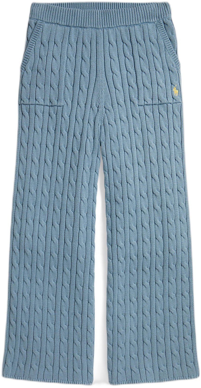 Cable-Knit Cotton Wide-Leg Sweater Pant