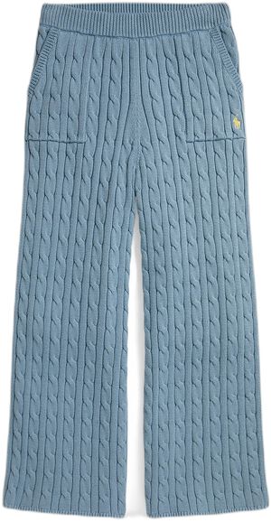 Cable-Knit Cotton Wide-Leg Sweater Pant