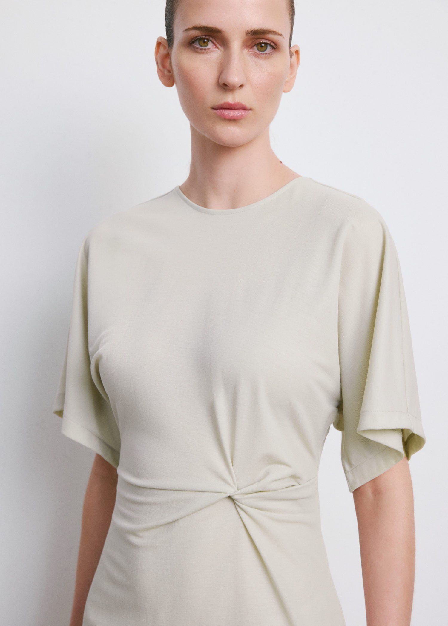 Side gathered details dress