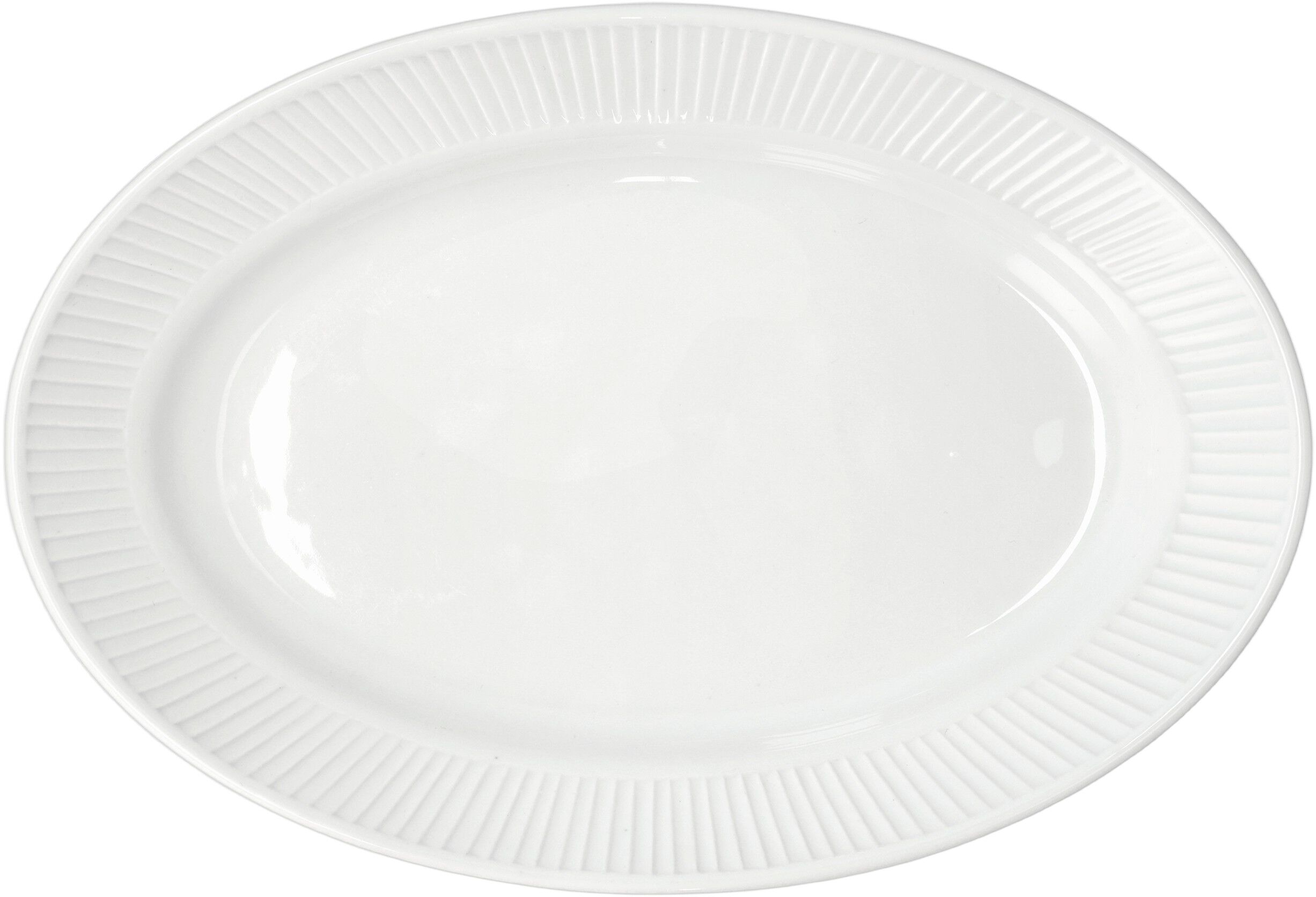 Serveringsfad Pliss&eacute; 28 x 19 cm Hvid