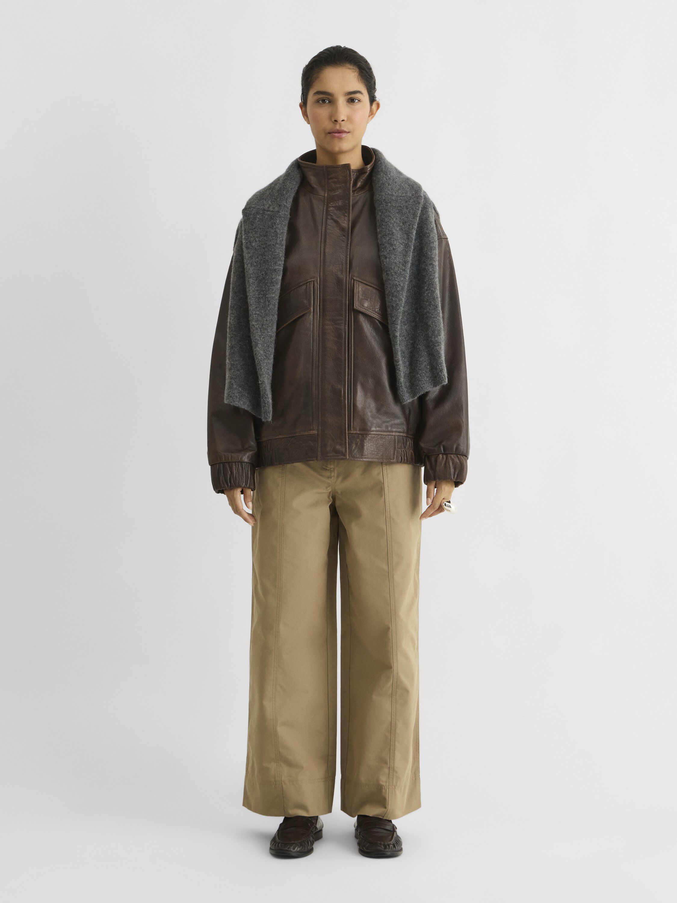 Rousimone L/S Oversized Leather Jacket/1