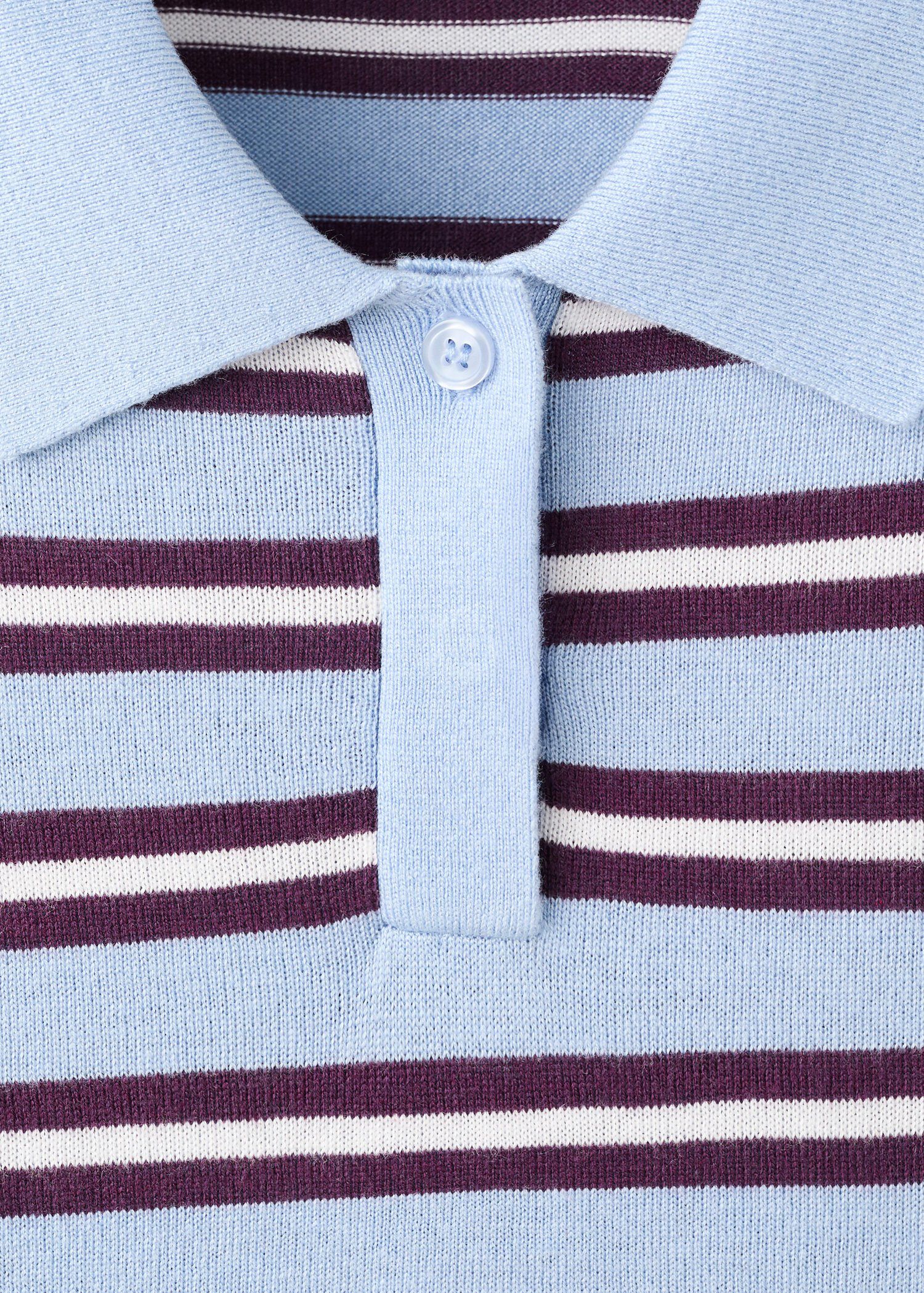 Striped polo-neck sweater