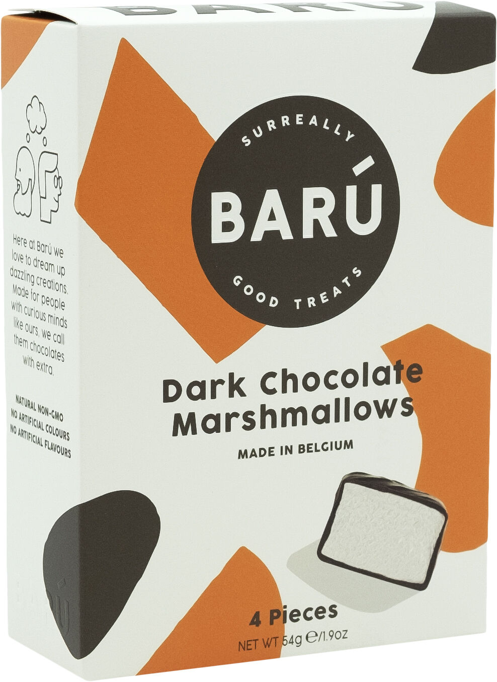 Dark chocolate marshmallows 54g.