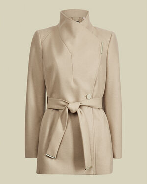 ROSESS Short Wool Wrap Coat