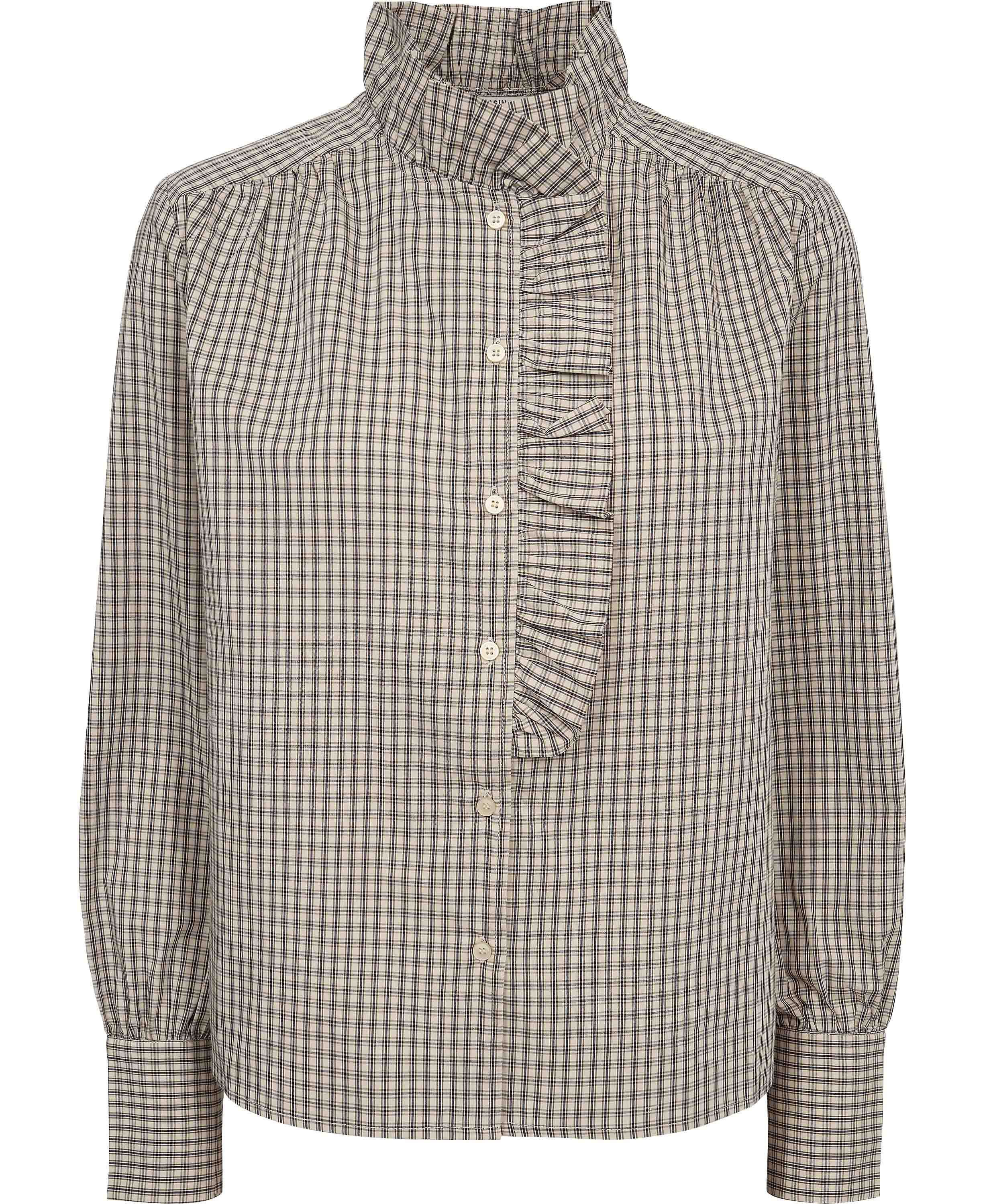 Ellen 4 Check Cotton Frill Shirt - 100% Cotton GOTS