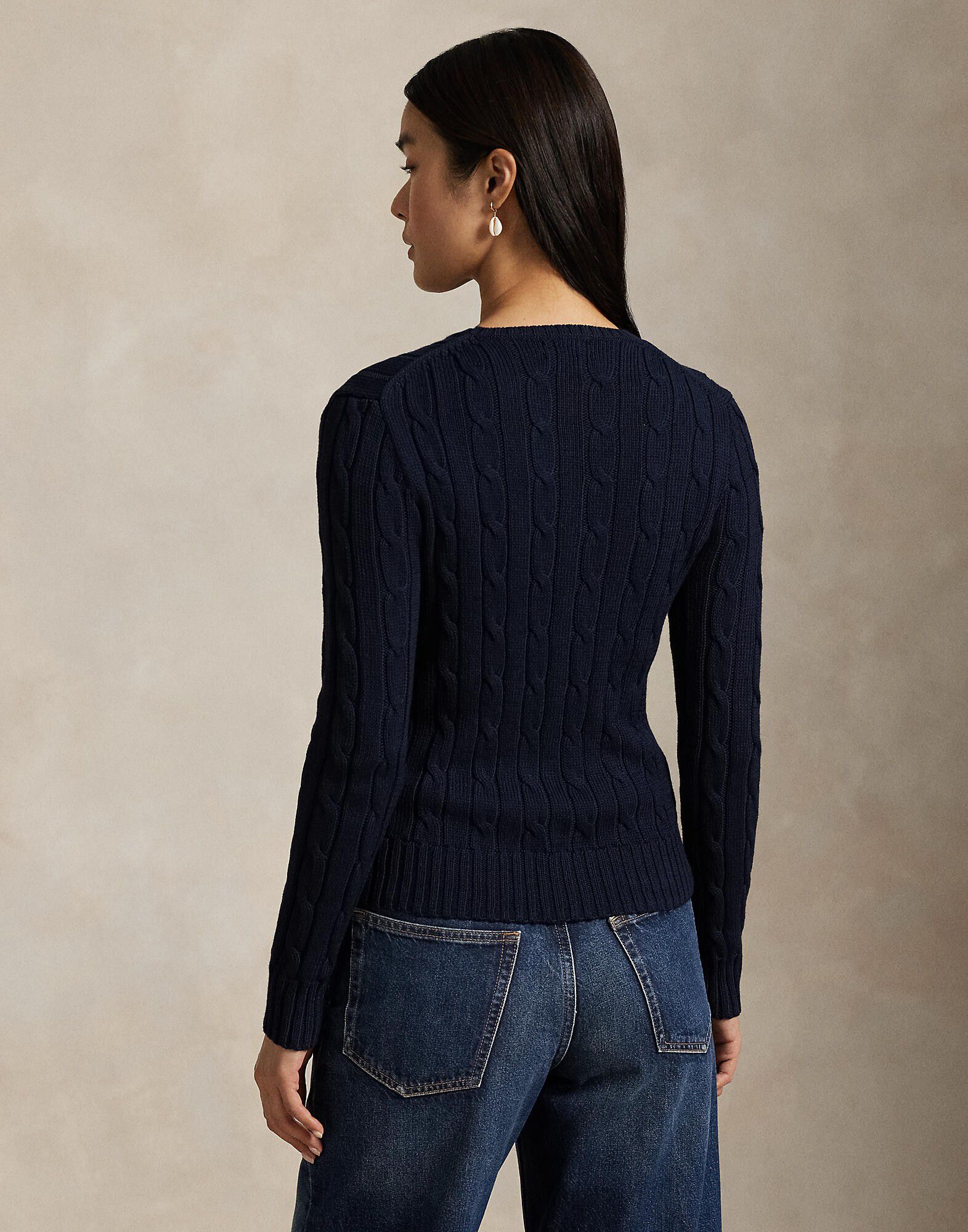 Cable-Knit Cotton Crewneck Sweater