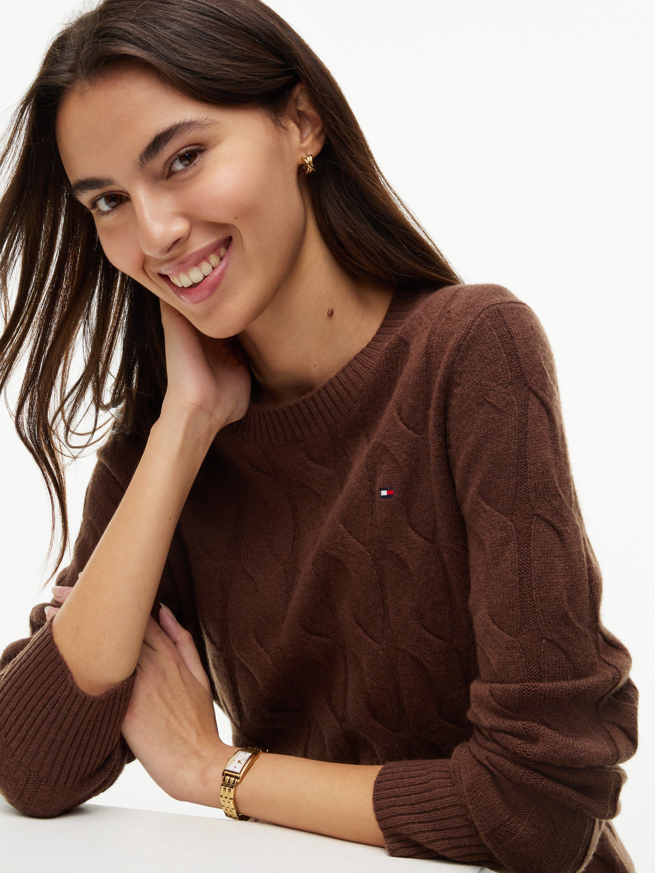 Pure Wool Chain Cable Knit Jumper