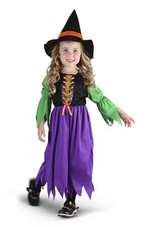 Mini eventyrheks Kjole og hat Str 104 cm