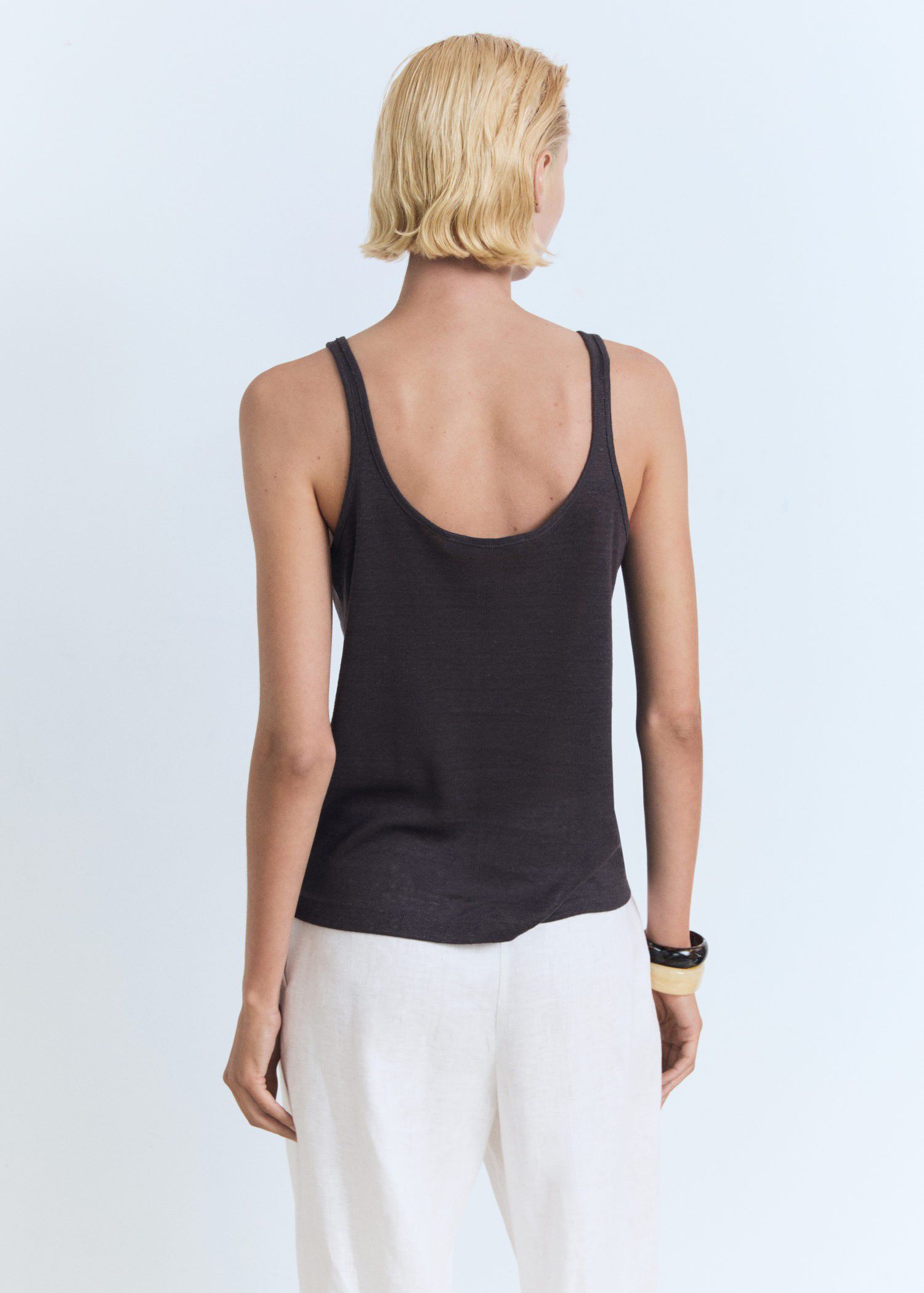 Strappy linen top