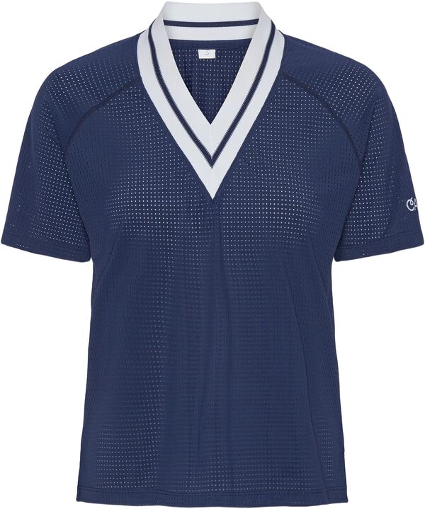 Power Play v-neck mesh tee - Ocean