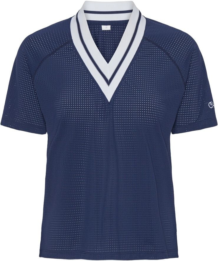 Power Play v-neck mesh tee - Ocean