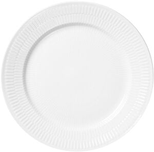 Hvid Riflet 22 cm. tallerken