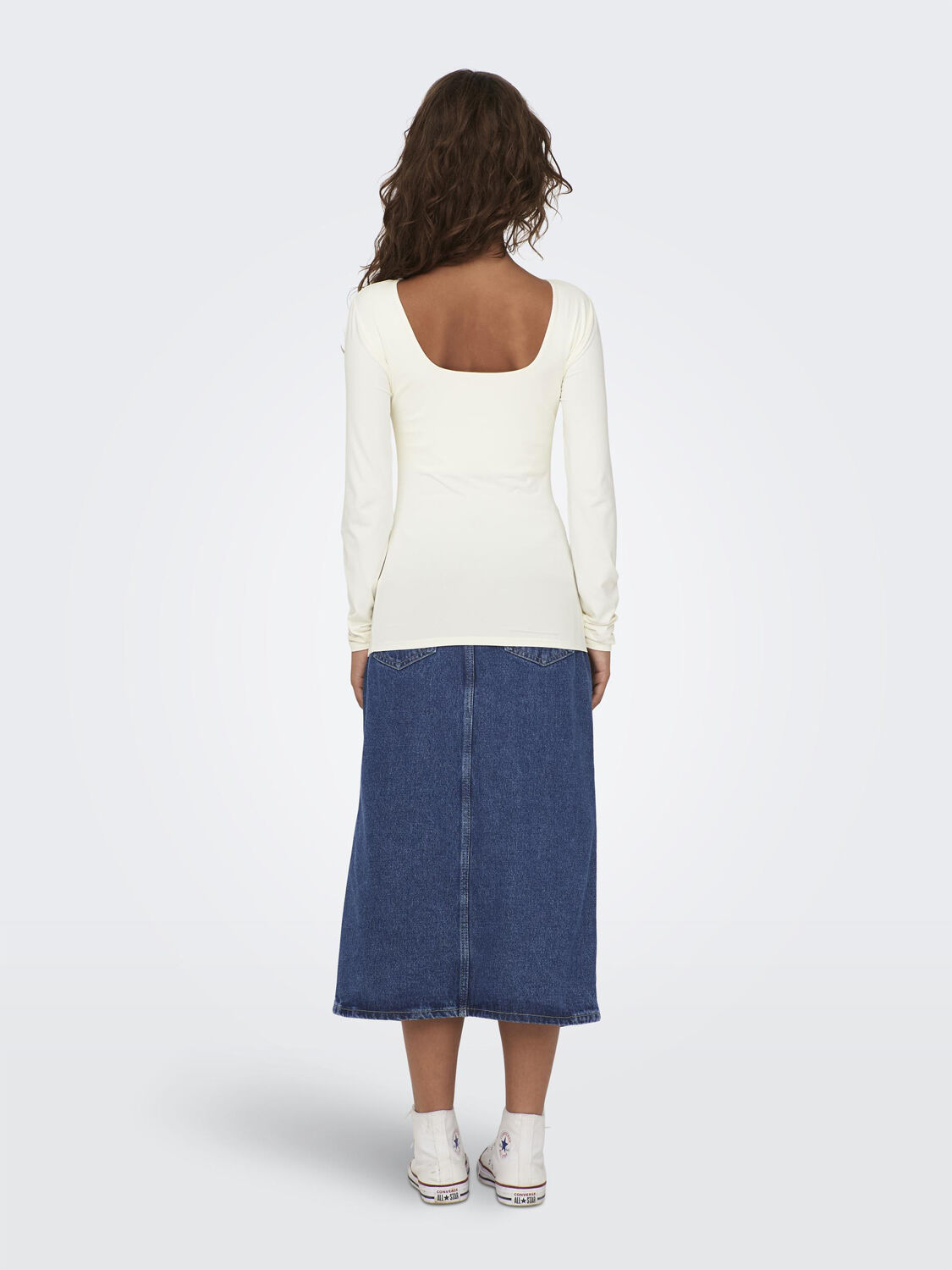 ONLEA L/S 2-WAY DEEP NECK TOP JRS