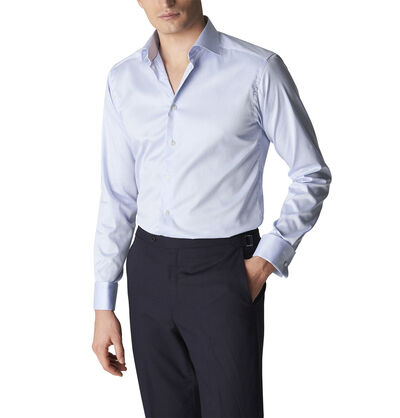 Light Blue Signature Twill Shirt French Cuffs - Slim Fit
