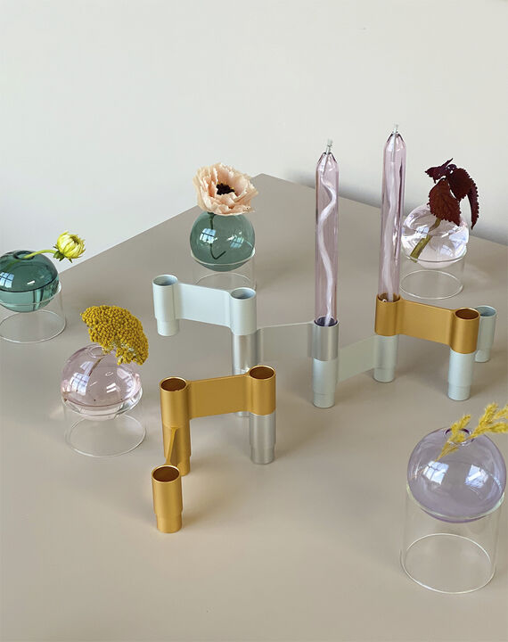 LINK, CANDLE HOLDER, POLISHED ALUMINIUM, 11060P