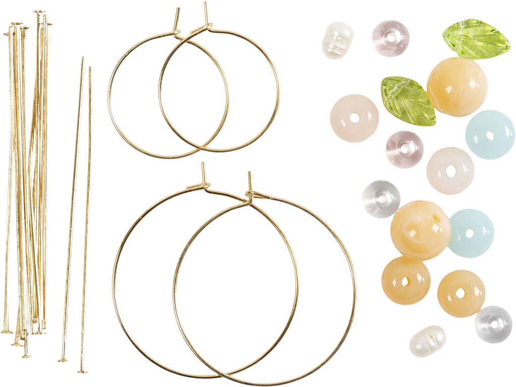 Mini DIY Kit Smykker, Kreoler med perler