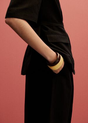 Linen blend suit bermuda shorts